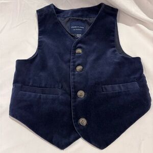 Used Janie and Jack San Francisco Midnight Velvet like Vest. Size 18-24 months